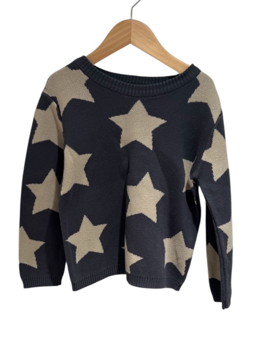 HUX / HUXBABY blue & white stars knit crew sweater - size 4